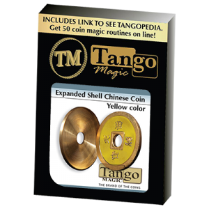 Expanded Shell Chinese Coin made in Brass (Yellow) by Tango - Trick (CH006)