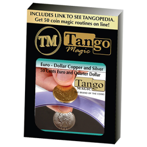 Euro-Dollar Copper And Silver (50 Cent Euro and Quarter Dollar) (ED003)by Tango Magic-Trick