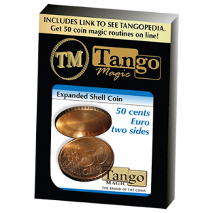 Expanded Shell Coin 50 Cent Euro (Two Sides) by Tango - Trick (E0004)
