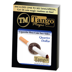 Cigarette Thru Quarter (2 sided)(D0075) by Tango - Trick