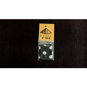 Silk 9 inch (Black with White Polka Dots) by Pyramid Gold Magic