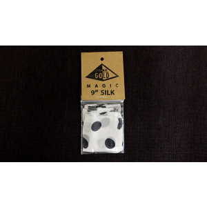 Silk 9 inch (White with Black Polka Dots) by Pyramid Gold Magic