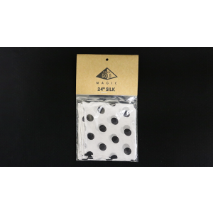 Silk 24 inch (White with Black Polka Dots) by Pyramid Gold Magic