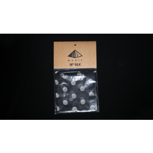 Silk 18 inch (Black with White Polka Dots) by Pyramid Gold Magic