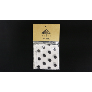 Silk 18 inch (White with Black Polka Dots) by Pyramid Gold Magic