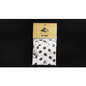 Silk 36 inch (White with Black Polka Dots) by Pyramid Gold Magic