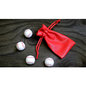 Set of 4 Leather Balls for Cups and Balls (White) by Leo Smetsers - Trick