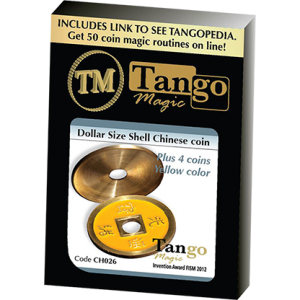 Dollar Size Shell Chinese Coin (Yellow) by Tango Magic (CH026)