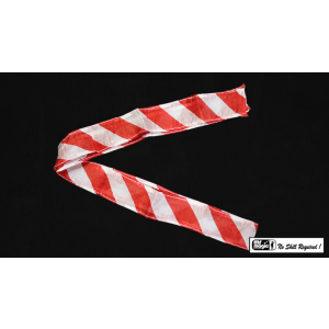 Thumb Tip Streamer Zebra 3' (Red and White) by Mr. Magic - Trick