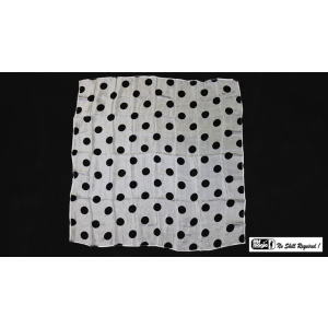 Polka Dot Hanky, Black on White (21 inches x 21 inches) by Mr. Magic - Trick