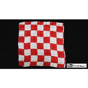 Production Hanky Chess Board Red and White (21" x 21") by Mr. Magic - Trick