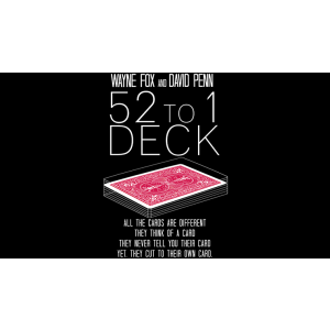 The 52 to 1 Deck Red (Gimmicks and Online Instructions) by Wayne Fox and David Penn - Trick