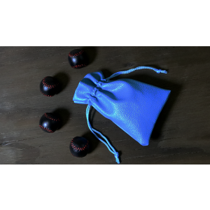 Set of 4 Leather Balls for Cups and Balls (Black) by Leo Smetsers - Trick