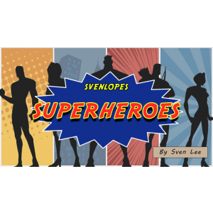 Svengali Envelopes (SUPERHEROES) (4 x 6 Black) by Sven Lee - Trick