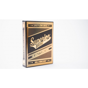 Superior Skull & Bones V2 (Black/Gold) Playing Cards by Expert Playing Card Co.