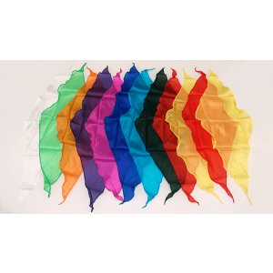 Diamond Cut Silk 24 inch 12 Pack (Assorted) Magic by Gosh - Trick