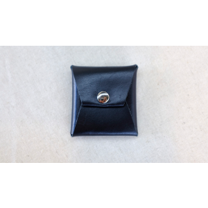 Square Coin Case (Black Leather) by Gentle Magic - Trick