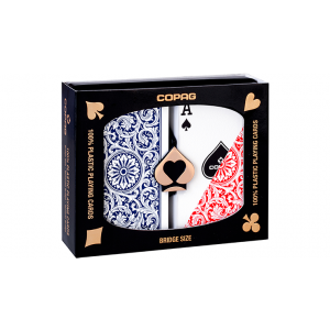 Copag 1546 Plastic Playing Cards Bridge Size Regular Index Red/Blue Double-Deck Set