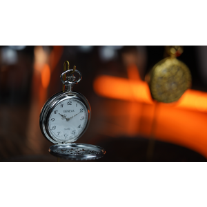Infinity Pocket Watch V3 - Silver Case White Dial / STD Version (Gimmick and Online Instructions) by Bluether Magic - Trick