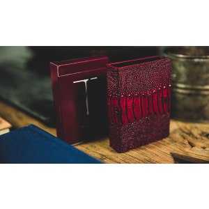 Ostrich Grain Leather Clip (Red) by TCC