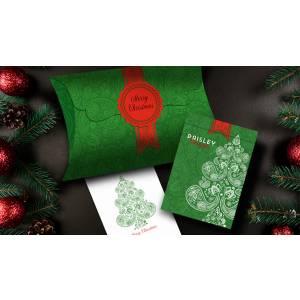 Paisley Metallic Green Christmas Playing Cards by Dutch Card House Company