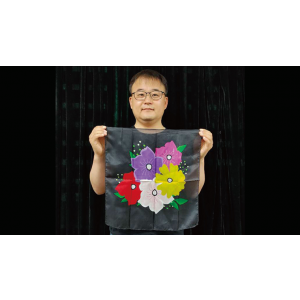 Silk Flower Design BLACK (18in) by JL Magic - Trick