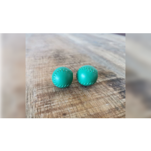 Chop Cup Balls Green Leather (Set of 2) by Leo Smetsers - Trick