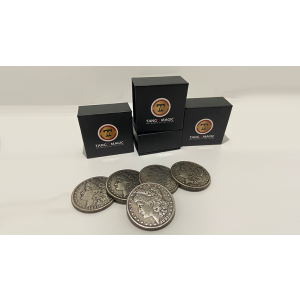 Replica Morgan Expanded Shell plus 4 coins (Gimmicks and Online Instructions) by Tango Magic - Trick