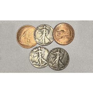 Replica Walking Liberty Hopping Half (Gimmicks and Online Instructions) by Tango Magic - Trick