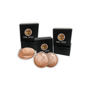 Copper Morgan Expanded Shell plus 4 four Regular Coins (Gimmicks and Online Instructions) by Tango Magic - Trick