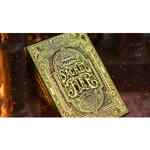 Sacred Fire (Emerald Flare) Playing Cards by Riffle Shuffle