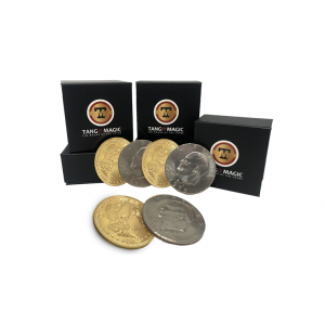 Replica Golden Morgan Hopping Half (Gimmicks and Online Instructions) by Tango Magic - Trick