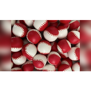 Set of  4 Leather Balls for Cups and Balls (Red and White) by Leo Smetsers - Trick