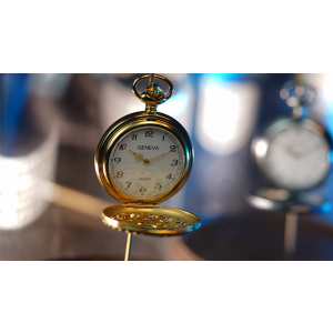 Infinity Pocket Watch V3 - Gold Case White Dial / STD Version (Gimmick and Online Instructions) by Bluether Magic - Trick
