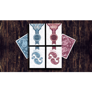 Marked Paisley Ton sur Ton Poudre Rouge Playing Cards