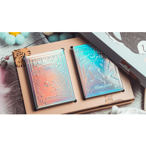 Holographic Naughty Dog and Liquid Cat Set Playing Cards by 808 Magic and Bacon Playing Card