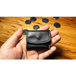 The Cowhide Coin Wallet (Black) by Bacon Magic - Trick