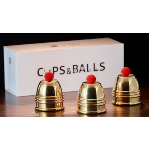 Cups and Balls Set (Brass With Black Matt Inner) by Bluether Magic and Raphael