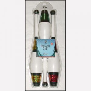 Juggling Set (3 Decorated Clubs and DVD) - Assorted Colors by Zyko - Trick